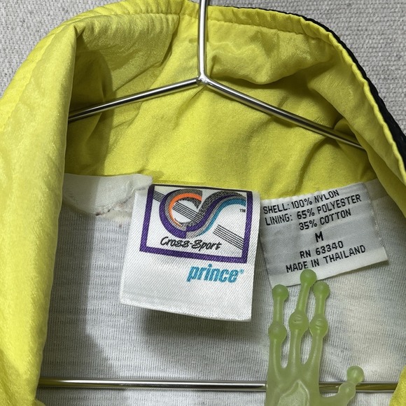 Vintage Prince Windbreaker Jacket Medium 90s Colorblock Neon Tennis - Picture 10 of 16